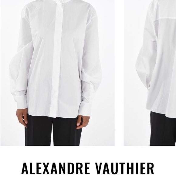 ALEXANDRE VAUTHIER | RUFFLE NECK COTTON SHIRT - Picture 4 of 12